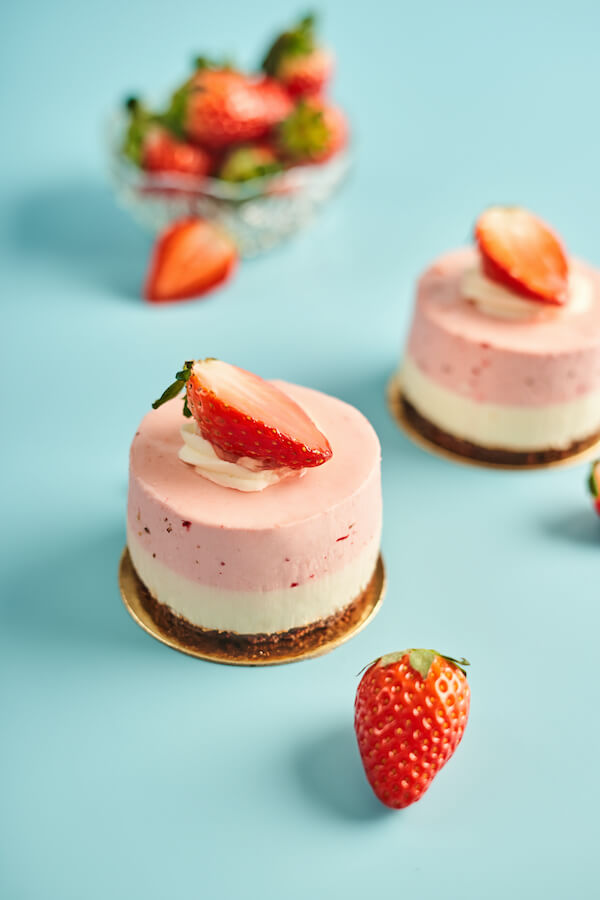 mousse de fresa mini tarta de mousse de fresa